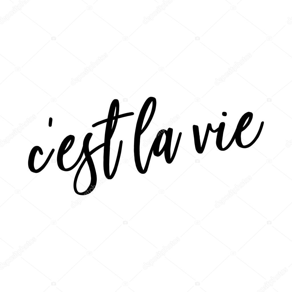 C'est la vie - french saying. Handwritten lettering quote. Vector illustration. Good for scrap booking, posters, textiles, gifts...