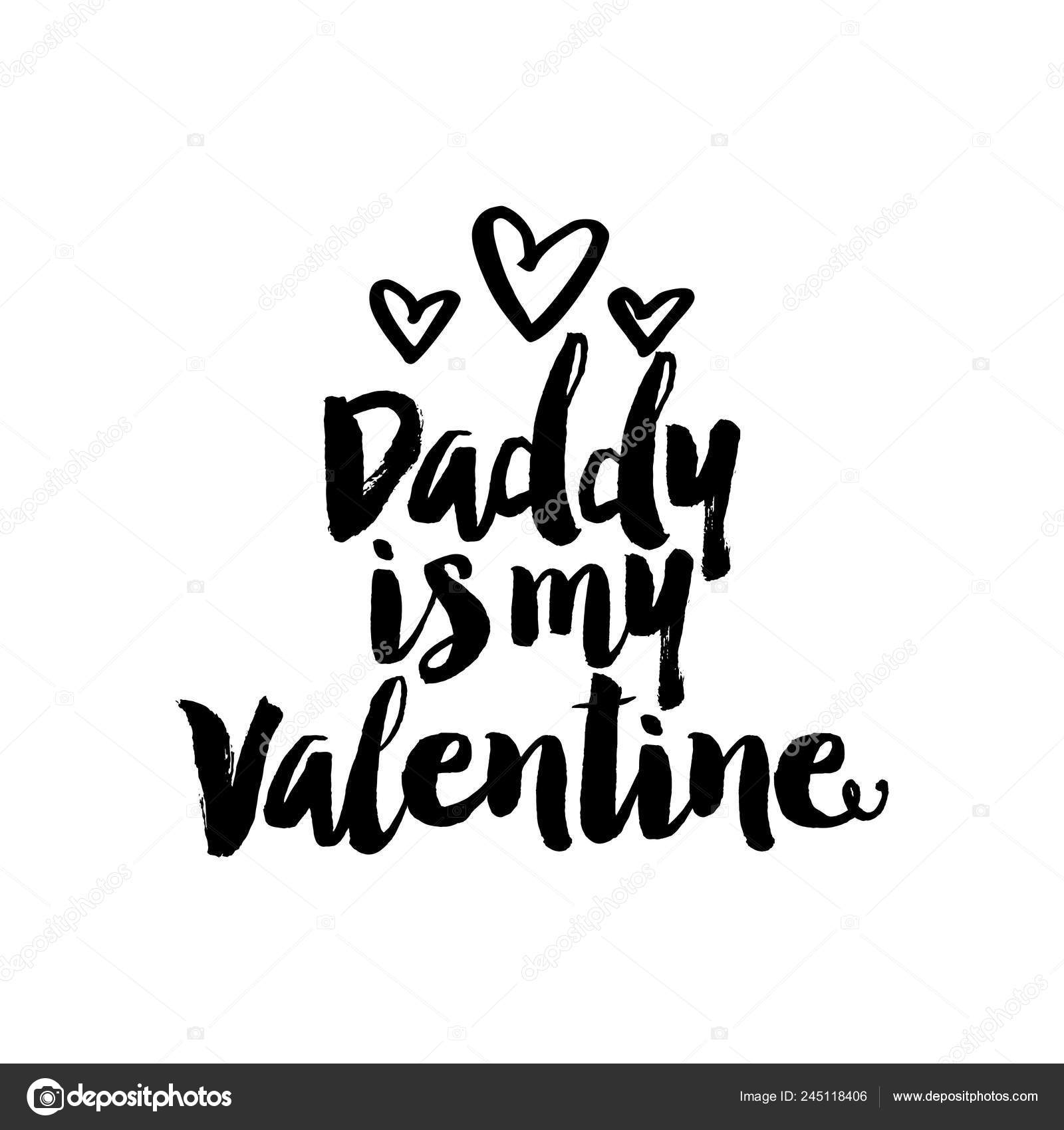 photo Cute Valentines Day Drawings For Your Dad daddy valentine cute calligraphy phrase valentine day hand drawn lettering vector image by c azindianlany vector stock 245118406