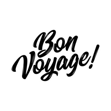 'Bon Voyage!' - elle çizilmiş yazı alıntı. Vektör çizim. Hurda rezervasyon, posterler, tekstil, hediyeler için iyi.