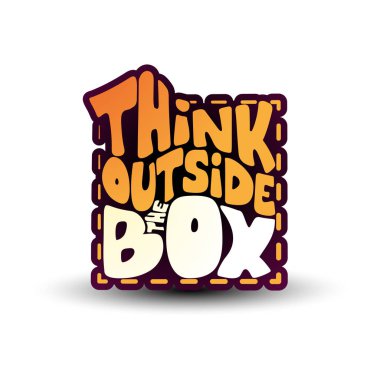 -Komik elle çizilmiş hat metin kutunun dışında düşünmek. Moda gömlek, poster, hediye ya da diğer baskı makinesi için iyi. Motivasyon teklif.