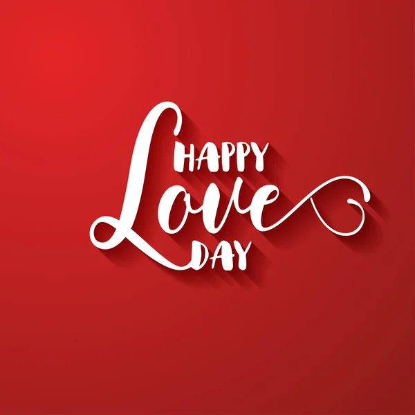 Happy Love Day Bella Frase Calligrafica San Valentino Lettere Disegnate — Vettoriale Stock