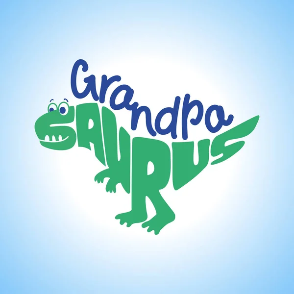 Grandpa Saurus Cute Dinosaur Character Shirts Hoodie Tank Vector Illustration — Stock Vector