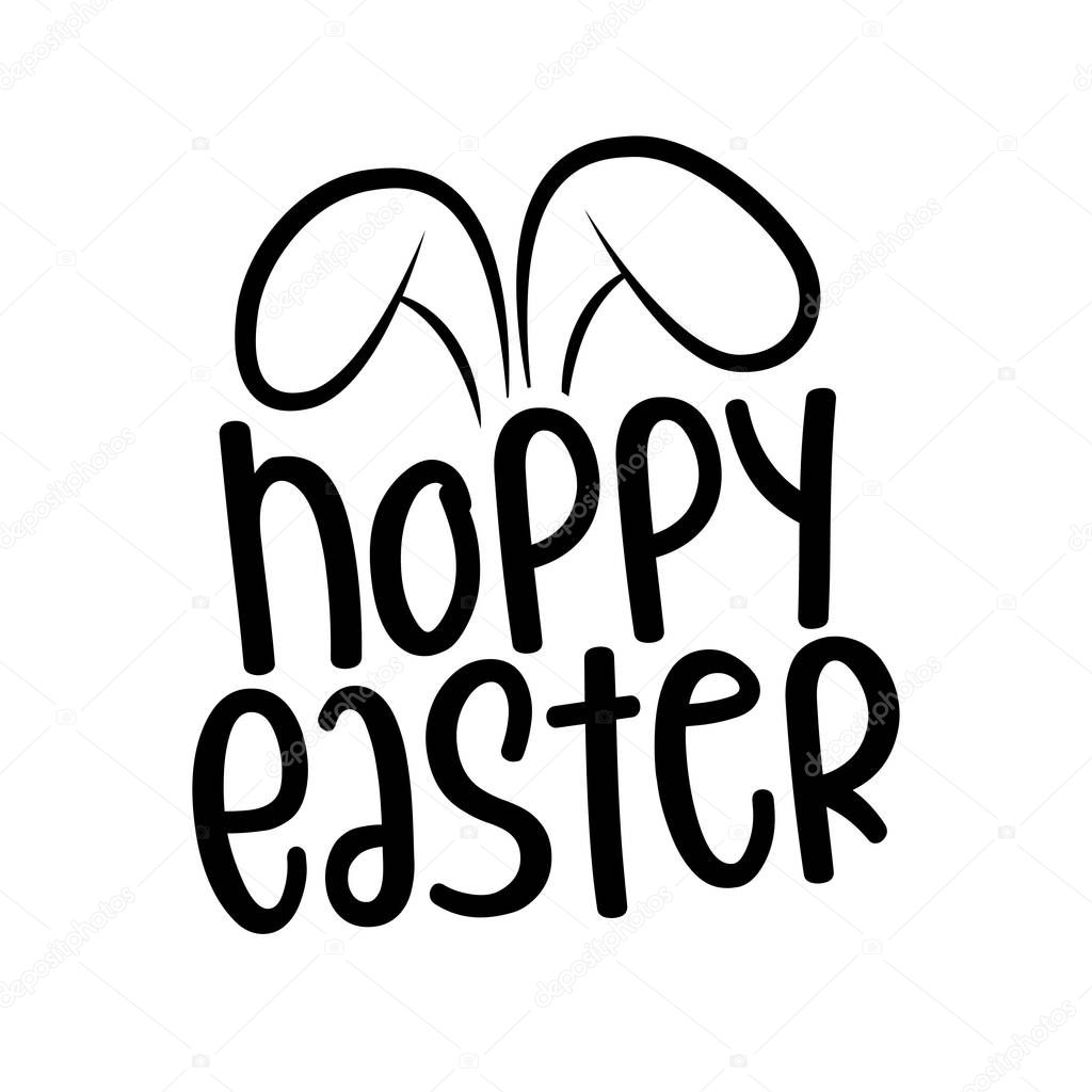 Hoppy Easter - hand drawn modern calligraphy design vector illustration. Perfect for advertising, poster, announcement or greeting card. Beautiful Letters.