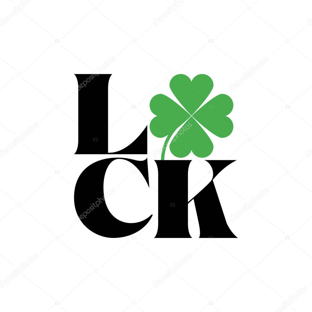 Good Luck - funny Saint Patrik's Day inspirational lettering design for posters, flyers, t-shirts, cards, invitations, stickers, banners, gifts. Hand painted brush pen modern Irish calligraphy.