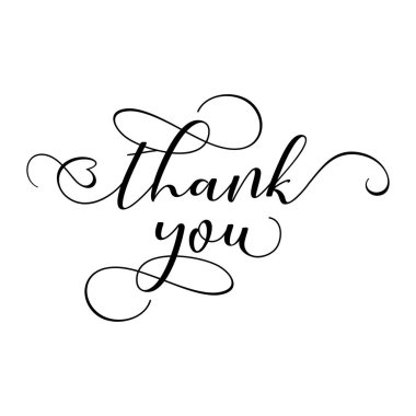 Teşekkür ederim - Vektör eps 10 el harf tipografi metin. El harfi script düğün işareti yakalamak kelime sanat tasarımı. Hurda rezervasyon, posterler, tekstil, hediyeler, düğün setleri için iyi.