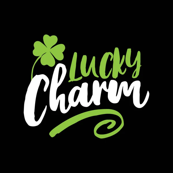 Lucky Charm Divertente Design Lettering Ispiratore Del Giorno San Patrik — Vettoriale Stock