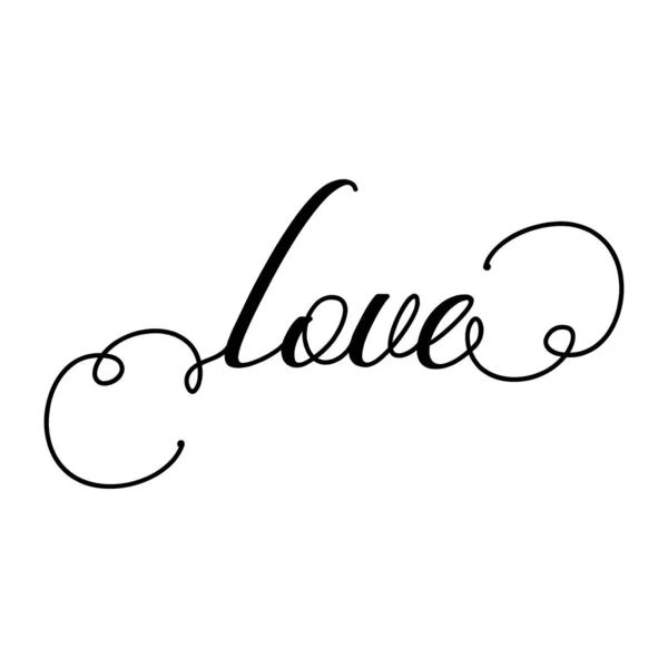 Liefde Valentine Dag Typografie Handschrift Romantische Belettering Hand Getekende Illustratie — Stockvector