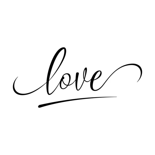 Amor Tipografia Dia Dos Namorados Escrever Letras Românticas Ilustração Desenhada —  Vetores de Stock