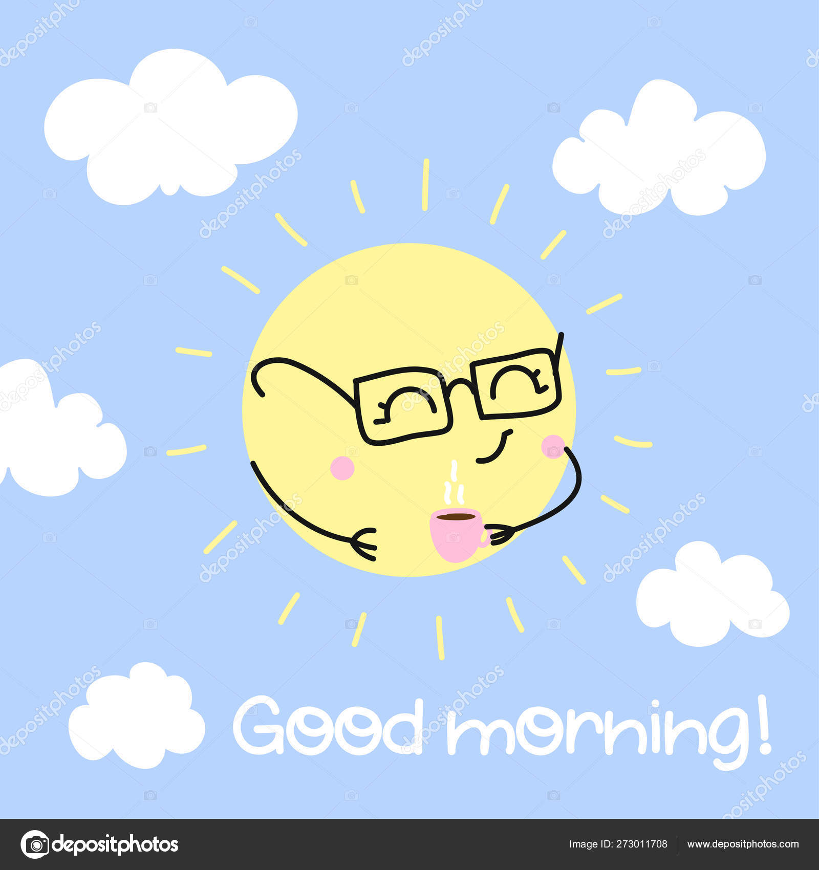Good Morning Cute Sun Decoration Little Sun Clouds Cute Characters