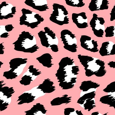Leopar desen tasarım - komik Dikişsiz desen çizimi. Poster veya t-shirt Tekstil grafik tasarım yazı. / duvar kağıtları, kağıt ambalaj.