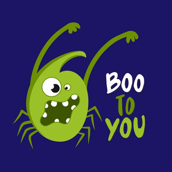 Boo Para Você Ilustração Vetorial Desenhada Mão Cartaz Cor Halloween —  Vetores de Stock