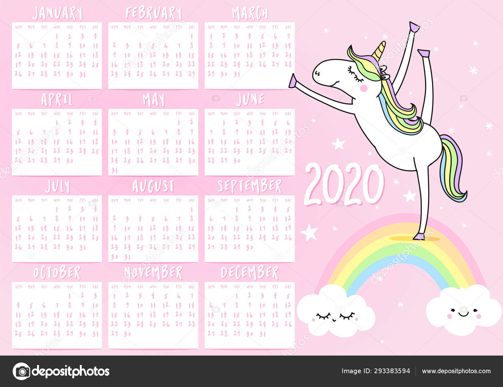 Featured image of post 12 Month Unicorn Calendar 2021 Printable
