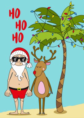 Noel için Ho Ho Ho metin ile Yaz Noel Baba. Xmas tebrik kartları, davetiyeler için elle çizilmiş harfler. T-shirt, kupa, hurda rezervasyon, hediye, matbaa için iyi. Tatil tırnak.