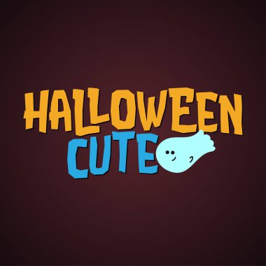 Halloween Cute - siyah arka plan üzerinde halloween alıntı. T-shirt, kupa, hurda rezervasyon, hediye, matbaa için iyi. Tatil tırnak.