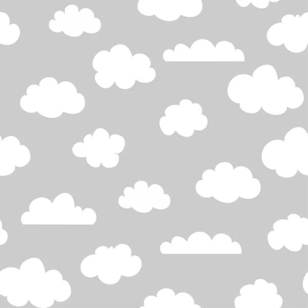 Wolken Sky Patroon Ontwerp Voor Kids Kinderkamer Grappige Hand Getrokken — Stockvector