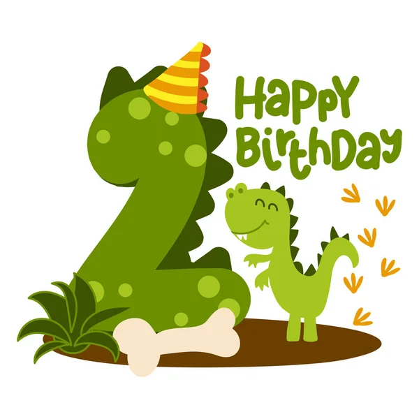 Alles Gute Zum Geburtstag Niedliches Dinosaurier Alphabet Doodle Handgezeichnete Vektor — Stockvektor