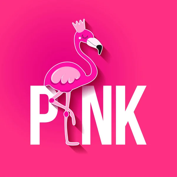 Pembe Flamingo Motivasyon Alıntıları Flamingo Ile Boyanmış Fırçası Harfleri Tişörtler — Stok Vektör