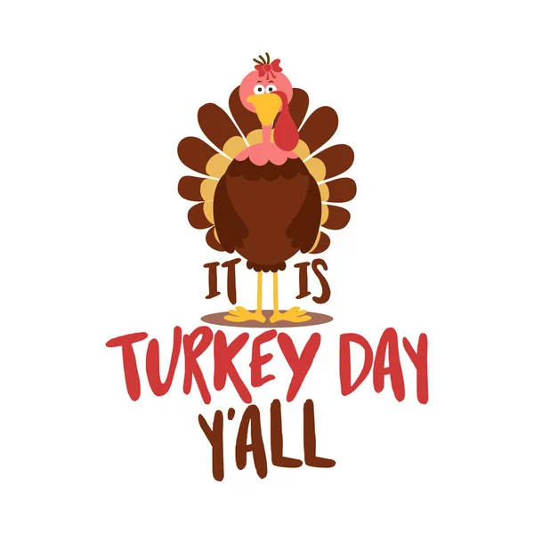 Est Fête Turquie Thanksgiving Day Affiche Calligraphique Affiche Couleur Automne — Image vectorielle