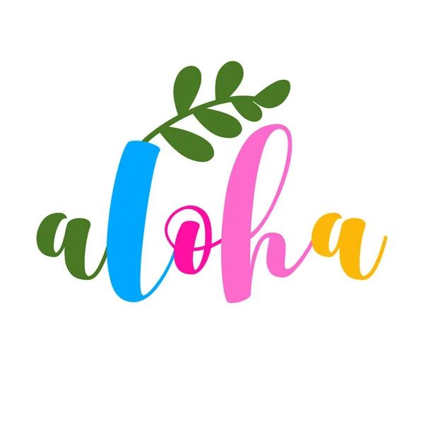 Aloha Прикольная Типографика Пальмовым Листом Векторном Eps Хорошо Подходит Футболки — стоковый вектор