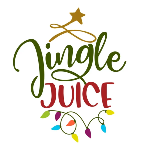 Jingle Juice Wyrażenie Kaligraficzne Boże Narodzenie Ręcznie Rysowane Litery Kartki — Wektor stockowy