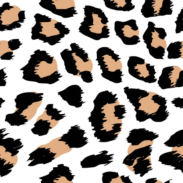 Diseño Patrón Manchas Leopardo Ceja Negro Blanco Color Arena Dibujo — Vector de stock