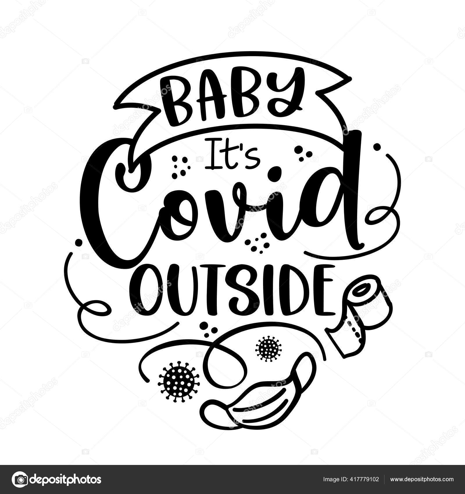 Baby Covid Baby Cold Lettering Typography Poster Text Self Carantine Stok Vektor C Azindianlany 417779102