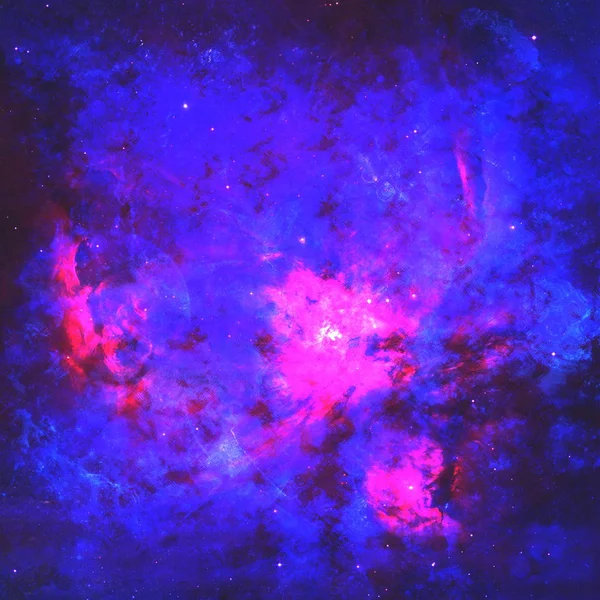 Abstract colorful space background. Stars of a planet and galaxy in outer space in a neon pink color. Space background and texture. Nebula in space. Modern digital art. Multicolor background.