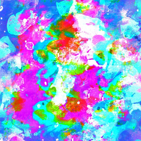 Colorful Watercolor Abstract background. Multicolor grunge psychedelic pink blue texture with spots. Multicolor style digital painting. Blurred chaotic brush and tie dye pattern. Hand painting fabrics