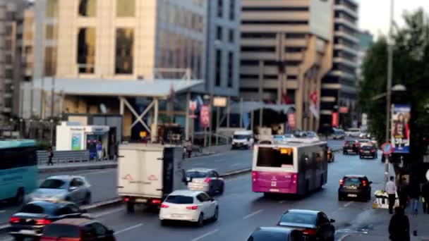 Biltrafik jam på motorvägen tiden förfaller — Stockvideo