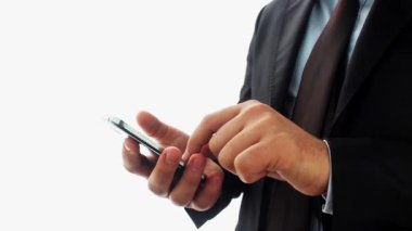 Cep telefonu kullanan iş adamı