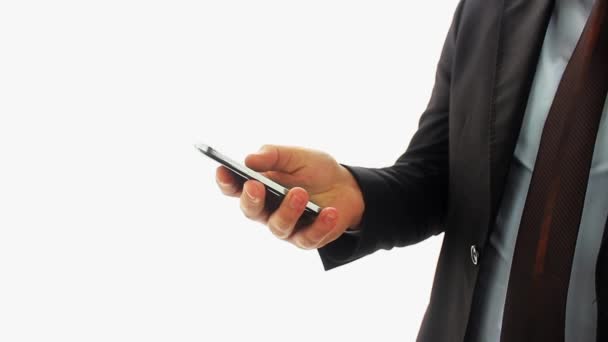 Businessman using mobile phone — Stock Video