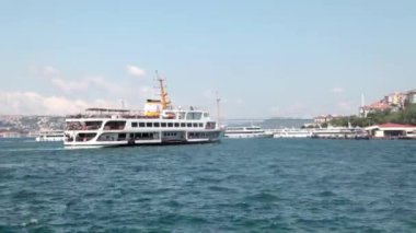 Istanbul Boğazı'nın Timelapse feribot tekne