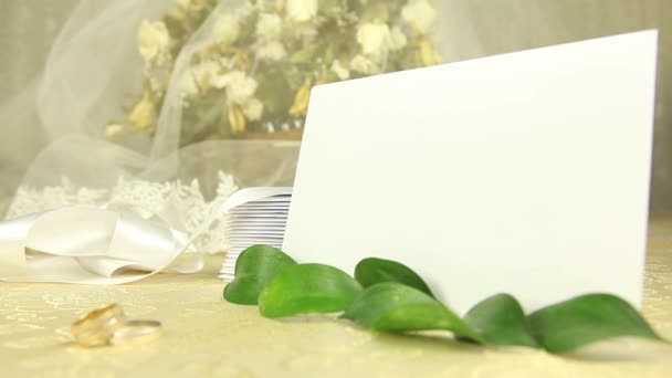 Hochzeit Einladung Chrom Key-Card, Textbereich — Stockvideo