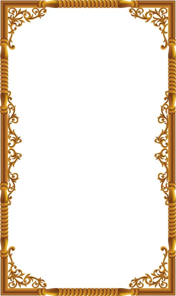 Premium Gold Vintage Barock Frame Scroll Ornament Gravieren Rand Florales — Stockvektor