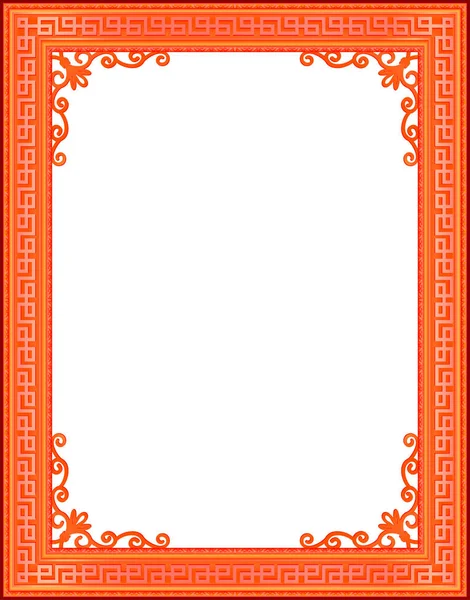 Frame Corner Thailand Line Floral Picture Vector Design Decoration Pattern — Stock Vector