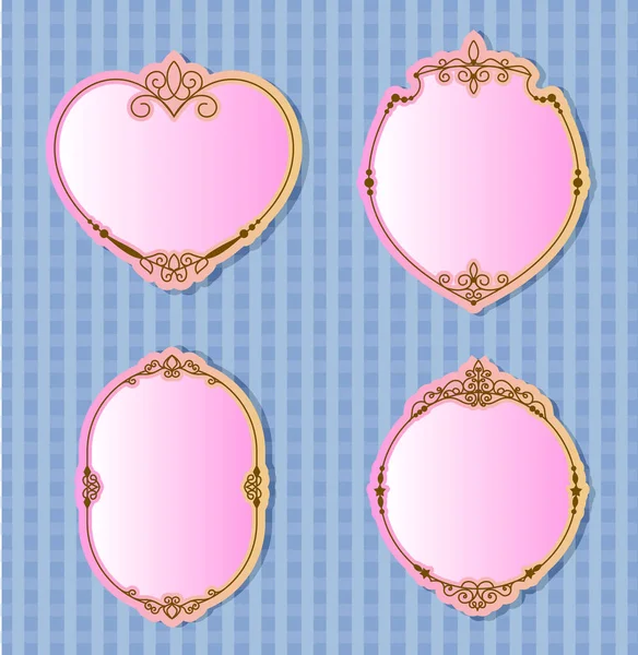 Altın fotoğraf çerçevesi için resmi, vektör tasarım dekorasyon desen stili çiçek köşe Tayland çizgili. 