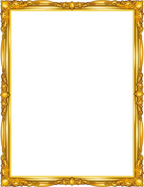 Золотая Рамка Фото Угловой Таиланде Линии Цветов Фотографии Векторный Дизайн — стоковый вектор