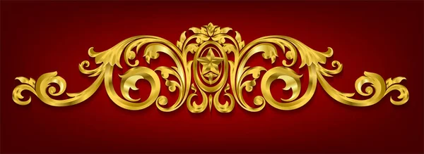 Barok tarzda klasik dekoratif unsurlar. Tatil dekor çerçeve altın elemanları beyaz arka plan üzerinde izole. Dijital illüstrasyon. Tasarım için eski unsurlar. Altın gravür