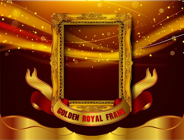 Desen arka plan üzerinde Royal altın çerçeve, drake arka plan üzerinde Sınır vintage fotoğraf çerçevesi, antika, vektör tasarım deseni