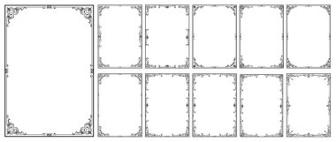 Set of Decorative vintage frames and borders set clipart