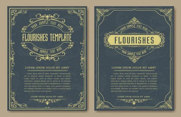 Dekoratif vintage çerçeveler ve kenarlıklar seti seti