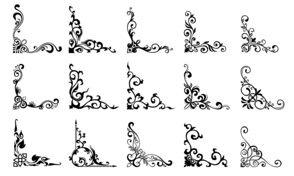 Dekoratif vintage çerçeveler ve kenarlıklar seti seti