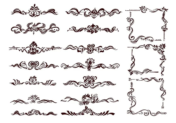 Набір Декоративних Вінтажних Рам Кордонів — стоковий вектор