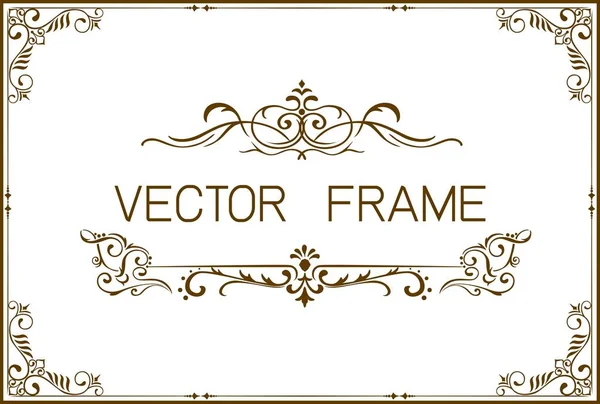 Tay tarzı sınır, çizgi köşeleri ile eski fotoğraf çerçevesi. Dekorasyon ahşap tarzı vektör tasarım desen çiçek 