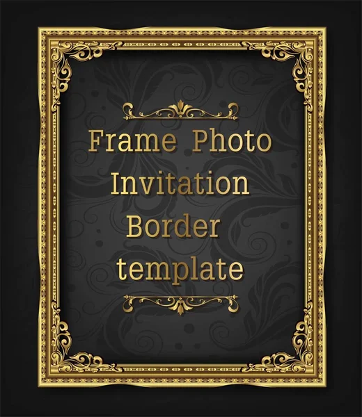 Tay tarzı sınır, çizgi köşeleri ile eski fotoğraf çerçevesi. Dekorasyon ahşap tarzı vektör tasarım desen çiçek 
