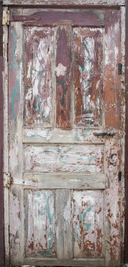 Boyalar, kırık katmanları ile açık havada olduğunu eski ahşap kapı