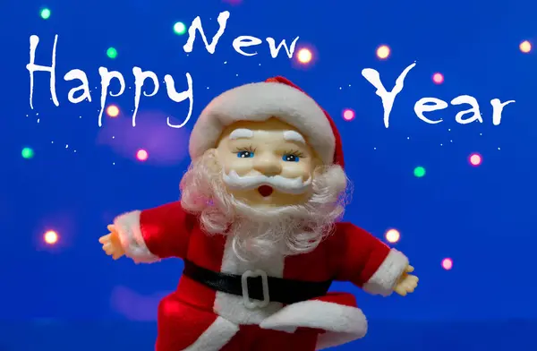 Санта Клаус Тлі Холодної Зими Святкує Новий Рік — стокове фото
