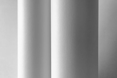 Rulo beyaz kağıt. Siyah beyaz görüntü.