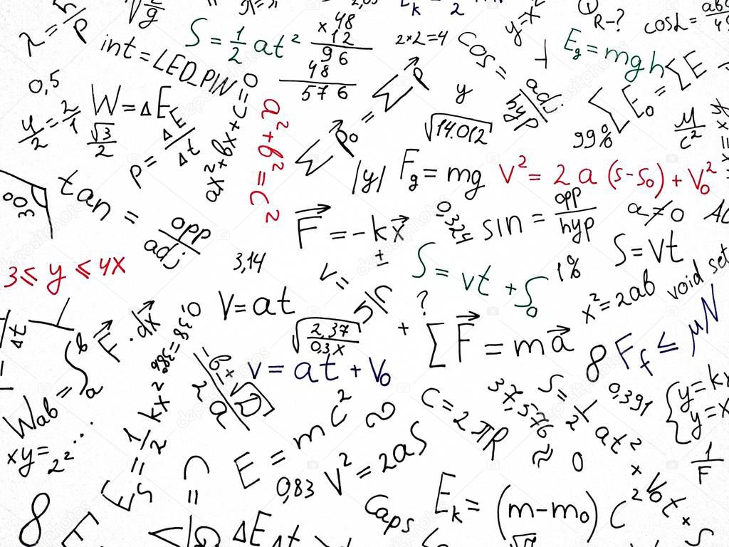 Physical formulas on one sheet of paper