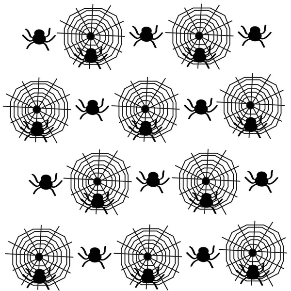 Spiders Hanging Web Symmetrical Image — Stock Vector